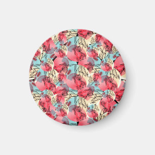 Cold Warm Watercolor Floral Geometric Magnet