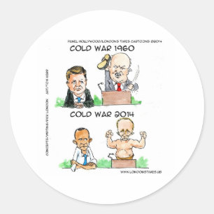 Cold Wars of 1960 And 2014 Funny Classic Round Sticker