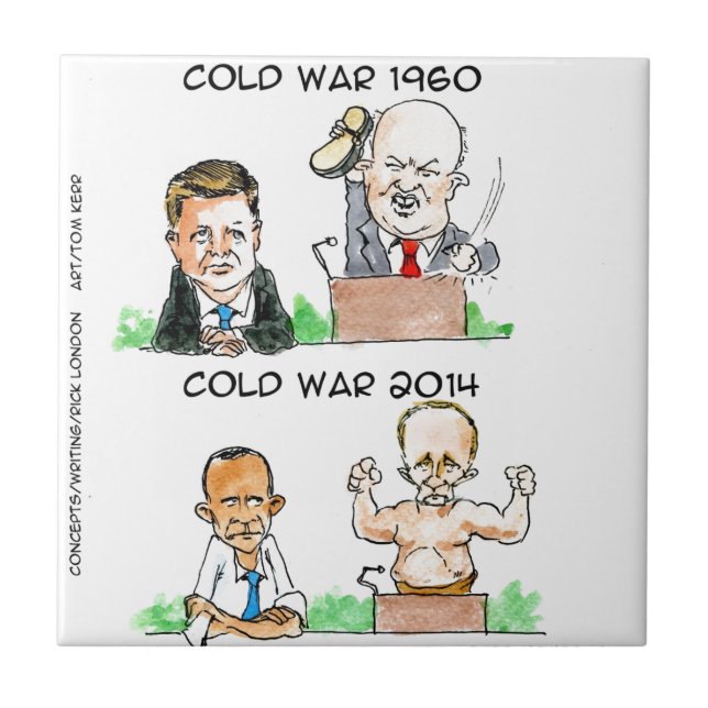 Cold Wars of 1960 And 2014 Funny Tile (Front)