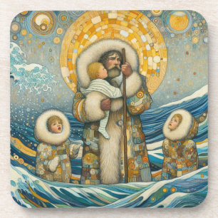 "Cold Waters, Strong Guide" Hard plastic coaster