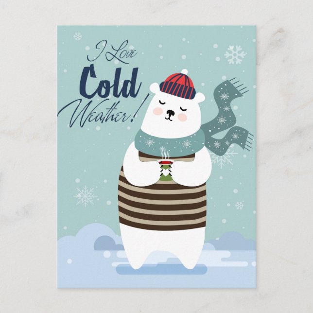 Cold Weather Bear Postcard (Front)