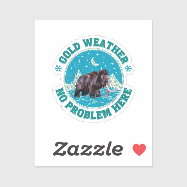 Cold Weather Mammoth Winter Humour (Sheet)