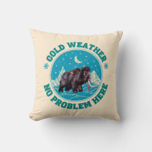 Cold Weather Mammoth Winter Humour Cushion