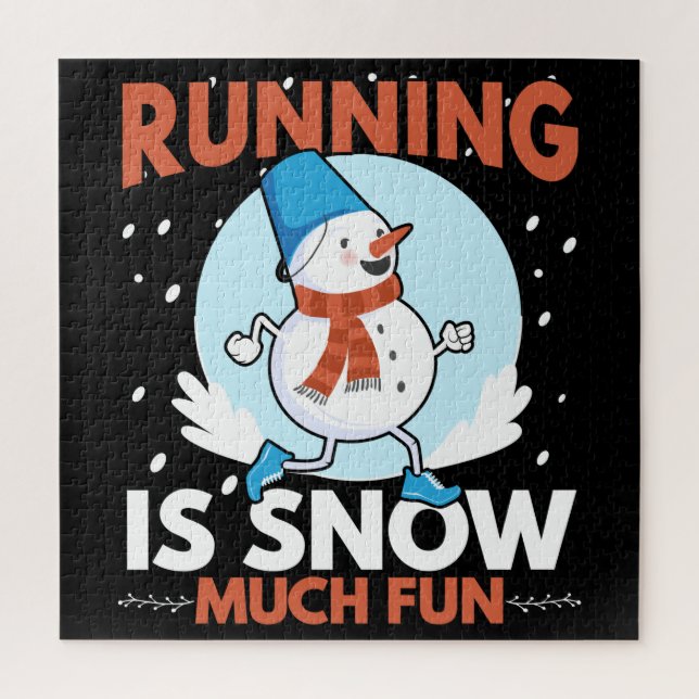 Cold Weather Runner - Running is Snow Much Fun Jigsaw Puzzle (Vertical)