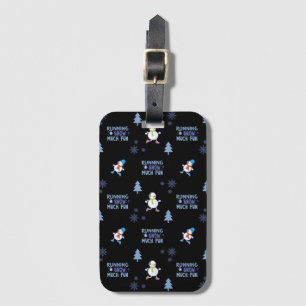 Cold Weather Running Christmas Snowman Luggage Tag