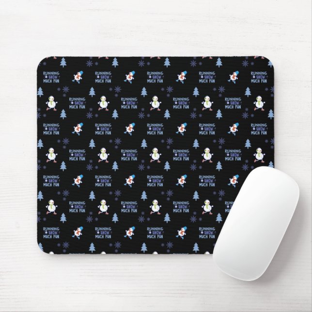 Cold Weather Running Christmas Snowman Mouse Mat (With Mouse)