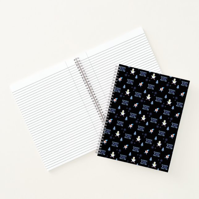 Cold Weather Running Christmas Snowman Notebook (Inside)