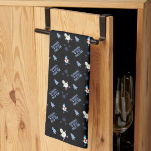 Cold Weather Running Christmas Snowman Tea Towel