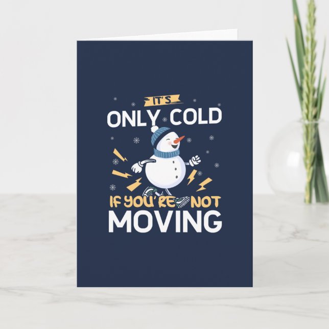 Cold Weather Running - Festive Snowman Quote Card (Front)