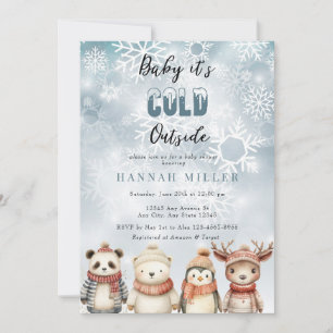 Cold Winter Cute Baby Shower Invitations