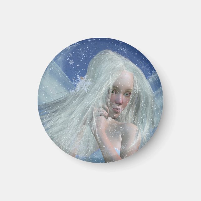 Cold Winter Fairy Portrait Magnet (Front)