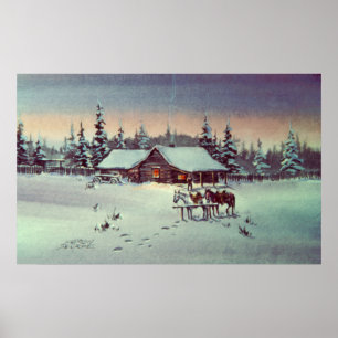 COLD WINTER NIGHT by SHARON SHARPE Poster