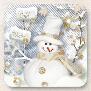 Cold Winter Snowman Coaster