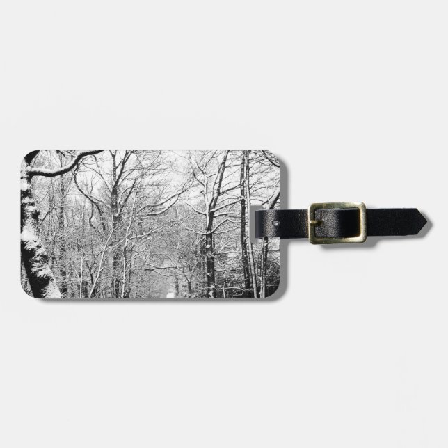 Cold Winter Woodland Luggage Tag (Front Horizontal)