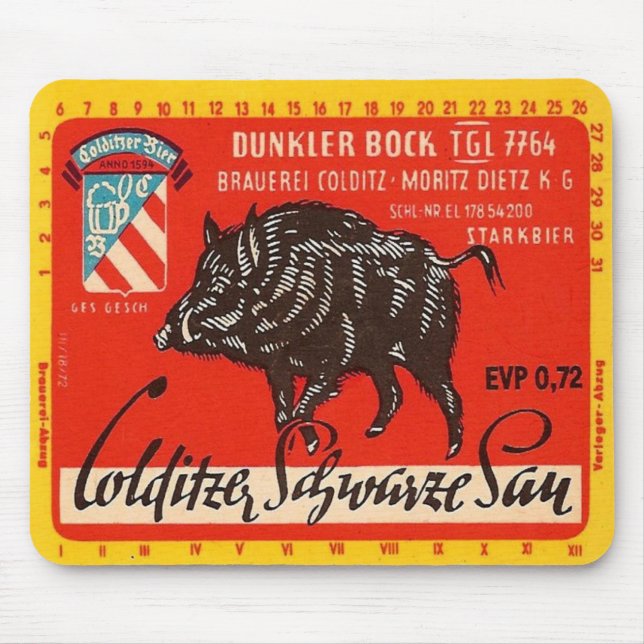 Colditzer Schwarze Sau Mouse Mat (Front)