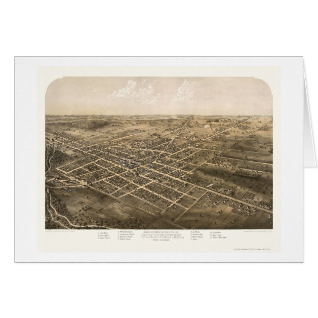 Coldwater, MI Panoramic Map - 1868 (Front Horizontal)