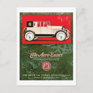 Cole Aero-Eight Vintage Car Ad Postcard