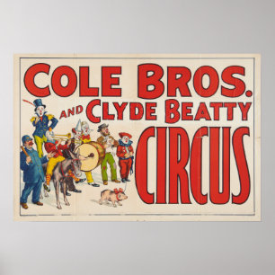 Cole Brothers and Clyde Beatty Circus Poster