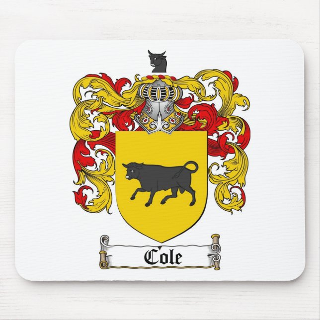 COLE FAMILY CREST -  COLE COAT OF ARMS MOUSE MAT (Front)