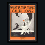 Cole Porter Art Deco Sheet Music 12 x 16 Print<br><div class="desc">"What is this thing called love?" by Cole Porter- Art Deco Print Sheet Music</div>