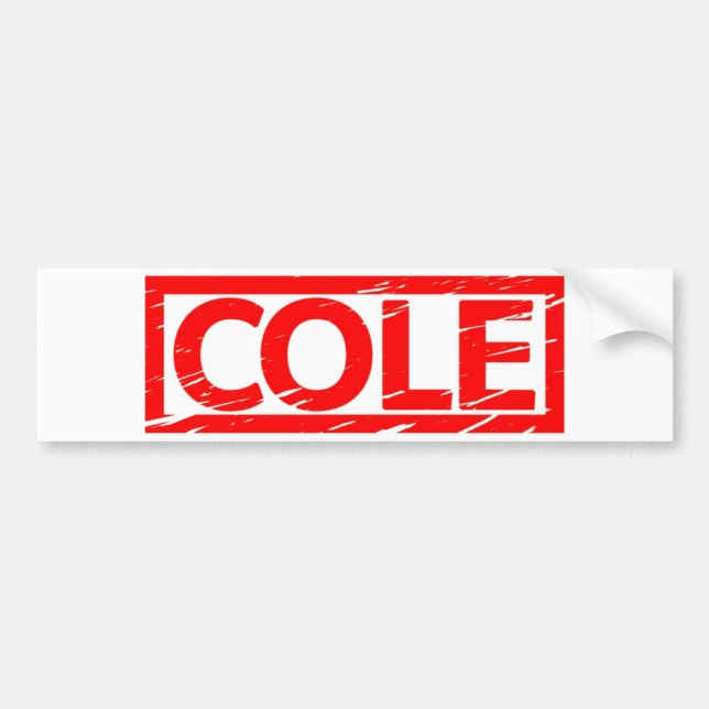 Cole Stamp Bumper Sticker (Front)