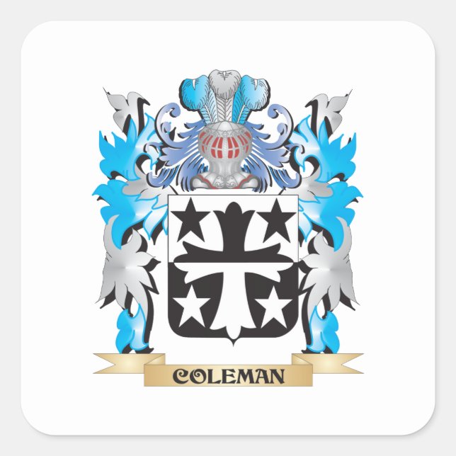 Coleman Coat of Arms - Family Crest Square Sticker (Front)