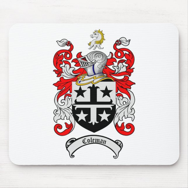 COLEMAN FAMILY CREST -  COLEMAN COAT OF ARMS MOUSE MAT (Front)