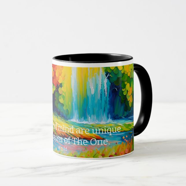 Colerful mantra mug to realise your true worth (Front Right)