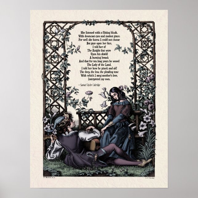 Coleridge "Love" Victorian Poetry Art 17x22 Poster (Front)