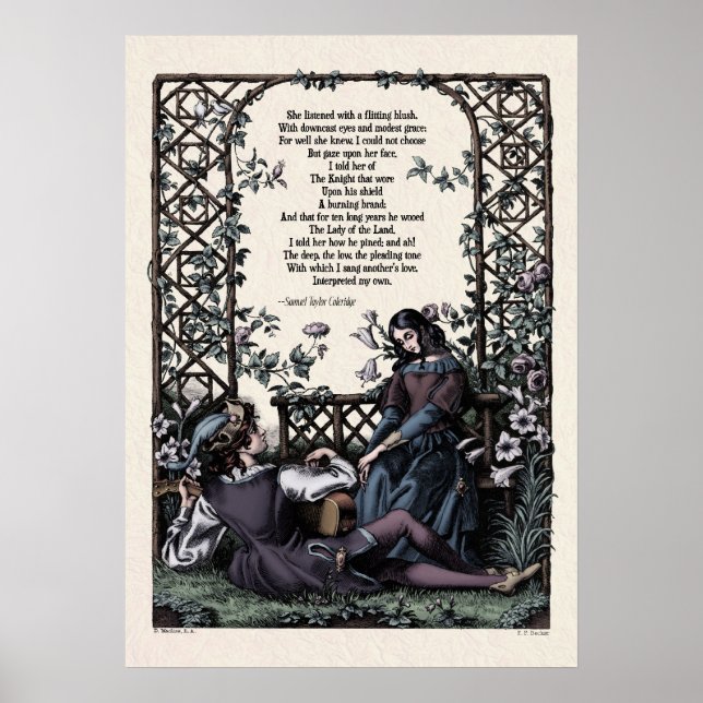 Coleridge "Love" Victorian Poetry Art 20x28 Poster (Front)