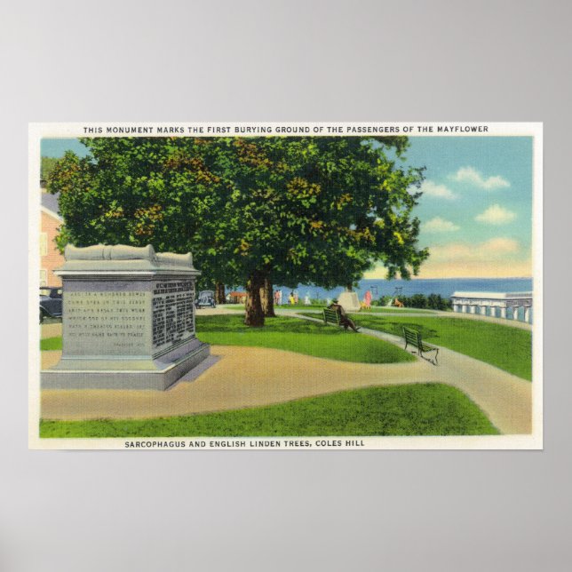 Coles Hill View of Mayflower Burial Monument Poster (Front)