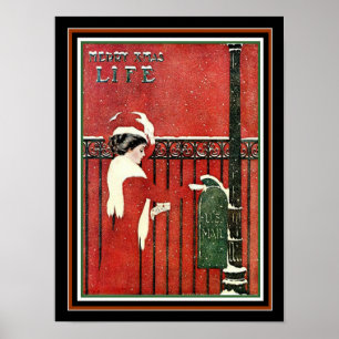 Coles Phillips 1909 Life Christmas Cover 12 x 16 Poster