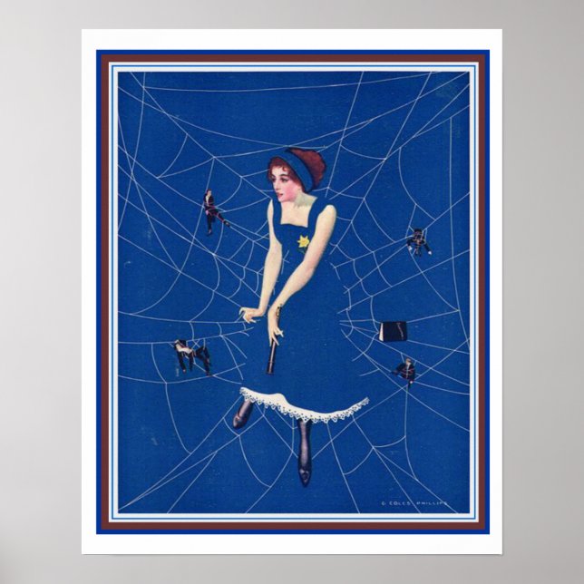 Coles Phillips Deco Spider Web Life Cover 16 x 20 Poster (Front)