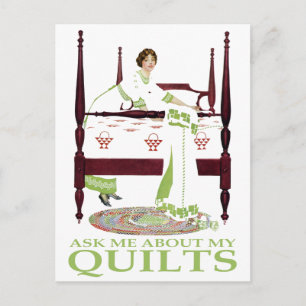 Coles Phillips Fadeaway - Ask Me About My Quilts Postcard