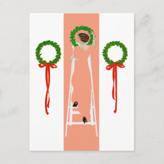Coles Phillips Fadeaway Christmas Deck The Halls Holiday Postcard