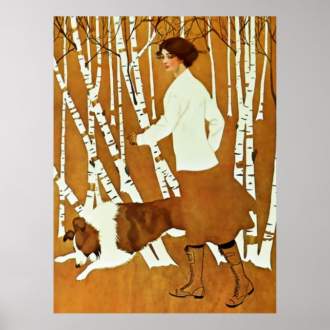 Coles Phillips ‘Fadeaway Girl’ Autumn Walk Cover Poster (Front)