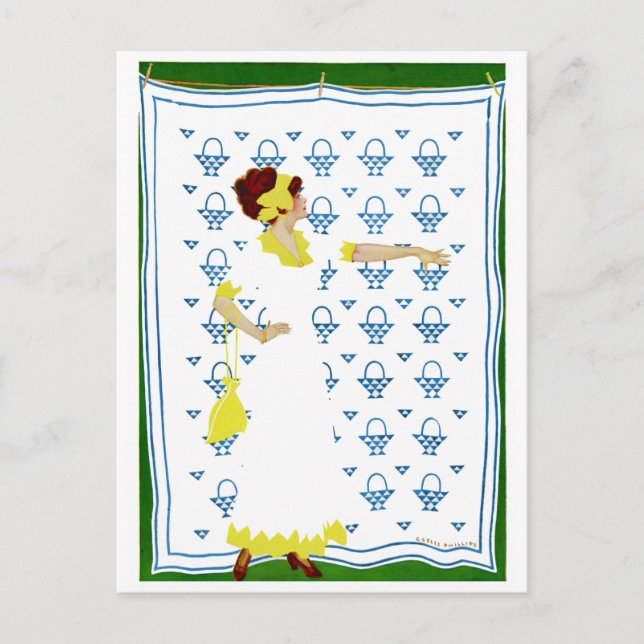 Coles Phillips Fadeaway - Woman at the County Fair Postcard (Front)