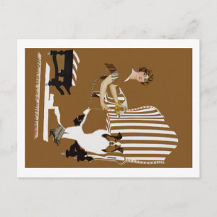 Coles Phillips Fadeaway Woman With Collie Postcard