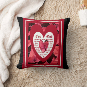 Coleus Close-up with John 3:16 Cushion