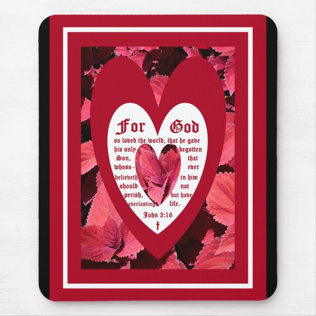 Coleus Close-up with John 3:16 Mouse Mat (Front)