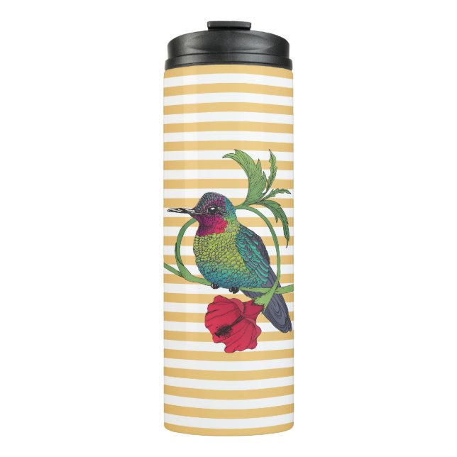 Colibri Bird Gold Stripes Thermal Tumbler (Front)