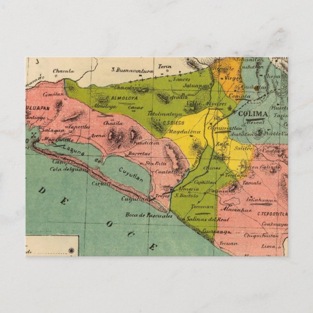 Colima, Mexico 2 Postcard (Front)