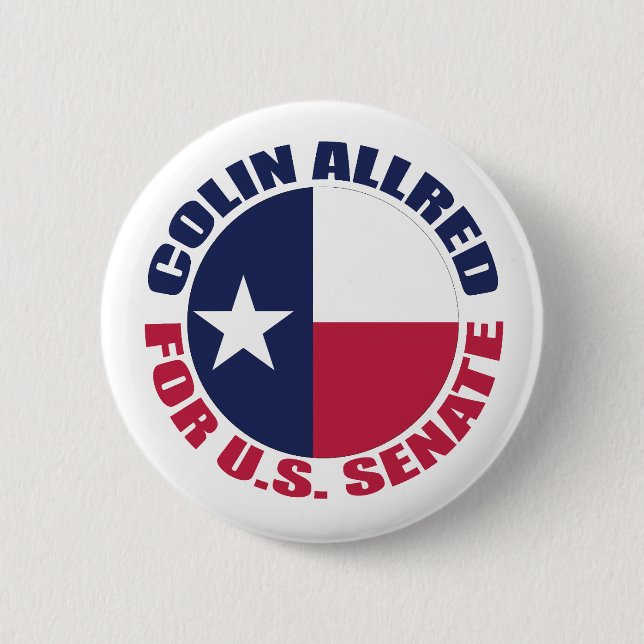Colin Allred for U.S. Senate 2024 Election 6 Cm Round Badge (Front)