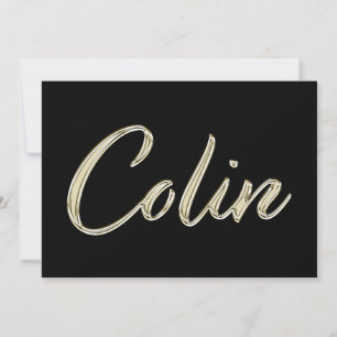 Colin Name white gold Handwriting Card