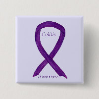 Colitis Awareness Purple Ribbon Custom Pin