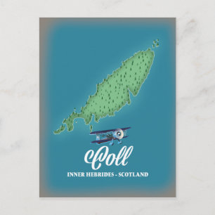 Coll Inner Hebrides Scotland map Postcard