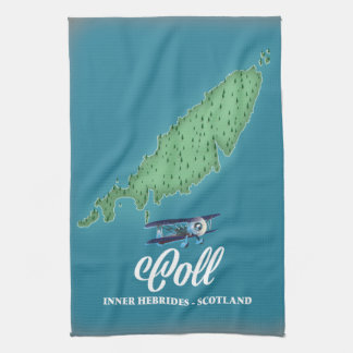 Coll Inner Hebrides Scotland map Tea Towel