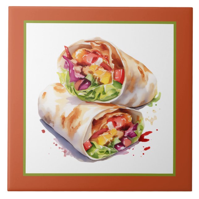 Coll Mexican burrito lovers home business crafting Tile (Front)