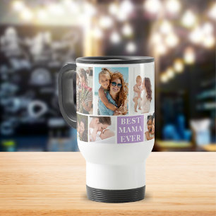 Collage 10 Photos Best Mama Ever Travel Mug