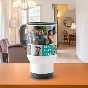 Collage 10 Photos Best Papa Ever Travel Mug